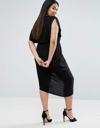 Club L Plus Asymmetric Dress With Flutter Sleeves
