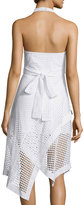 Thumbnail for your product : Nicholas Halter-Neck Broderie Ruffle Dress, White