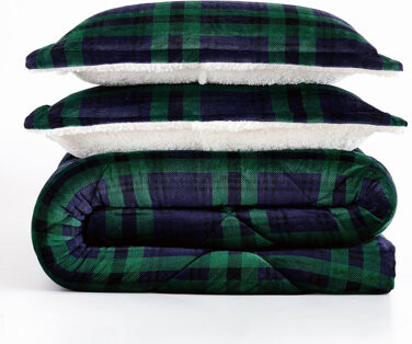 Truly Soft Cuddle Warmth Tartan Plaid Comforter Set