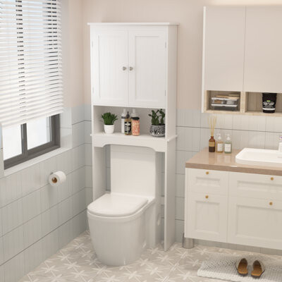 Ebern Designs Freestanding Over-The-Toilet Storage Rack And Cabinet