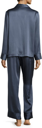 Neiman Marcus Satin Silk Two-Piece Pajama Set