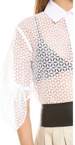 Thumbnail for your product : Catherine Malandrino Exaggerated Sleeve Lace Blouse