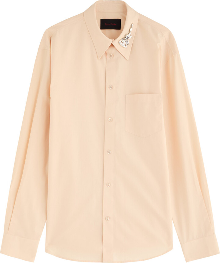 Simone Rocha Crystal-embellished Cotton Shirt