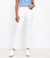 Thumbnail for your product : LOFT Frayed Button Front High Rise Kick Crop Jeans in White
