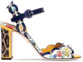 Dolce & Gabbana Sandales En Cuir Verni Imprimé Majolique 90mm
