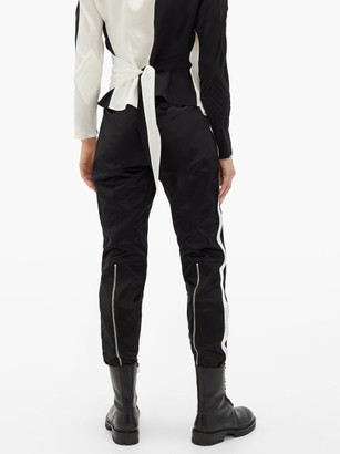 BOLT X EDIE Quilted-knee High-rise Cotton Trousers - Black