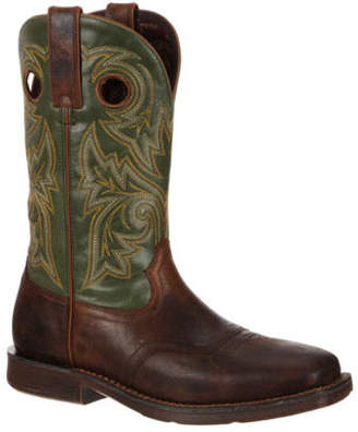 Durango Men's Boot DDB0055 12" Saddle Rebel - Brown/Green Leather Boots
