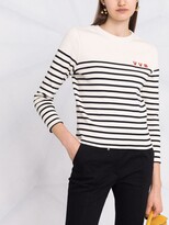 Thumbnail for your product : VVB Logo-Embroidered Stripe Top