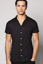 Thumbnail for your product : boohoo Short Sleeve Revere Collar Jersey Shirt