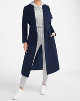 Thumbnail for your product : Express Wool-Blend Belted Shawl Collar Wrap Coat