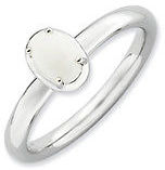 Thumbnail for your product : Sterling Silver Stackable White Agate Ring