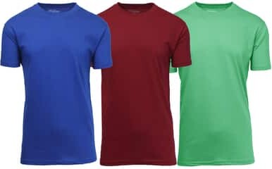 Galaxy By Harvic Crew Neck Men's T-Shirt 3 ct in Heather Gray