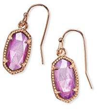 Kendra Scott Kendra Scott Lee Rose Gold Drop Earrings In Lilac Mother Of Pearl