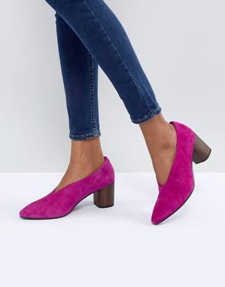Vagabond Eve Purple High Vamp Wooden Heeled Shoes