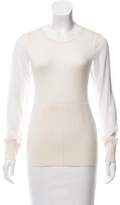 Thumbnail for your product : Reed Krakoff Silk-Accented Cashmere-Blend Top