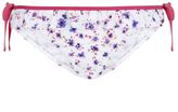 Thumbnail for your product : New Look Kelly Brook White Floral Print Side Tie Bikini Bottoms