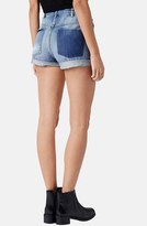 Thumbnail for your product : Topshop Moto 'Rosa' High Rise Denim Shorts (Mid Stone)