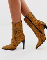 asos design realm leather mid ankle boots