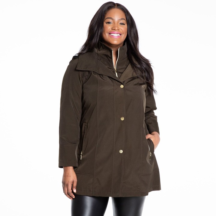 Fleet Street Plus Size FauxSilk RemovableLiner Rain Jacket ShopStyle