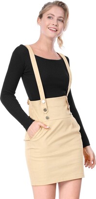 Leather Black Skirt High Waist Suspender Mini Skirt Women A Line Skirt   Arimonz