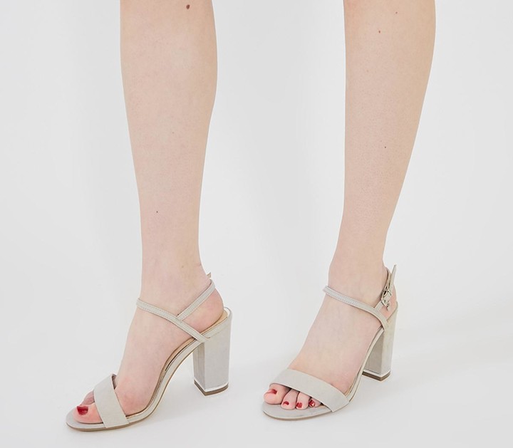 Grey Block Heel Sandals | Shop the 