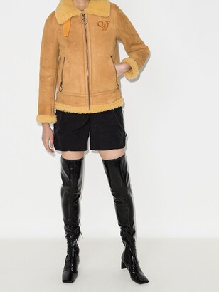 Off-White Aviator style shearling coat