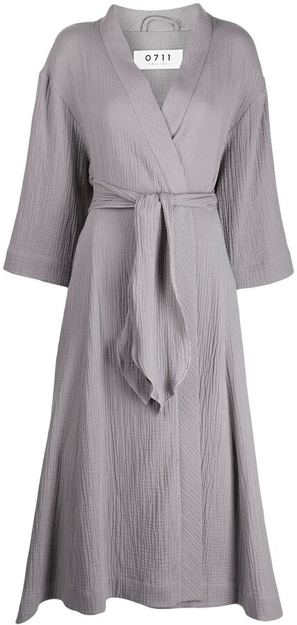 0711 Shinrin-Yoko long cotton robe - ShopStyle