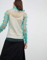 Thumbnail for your product : To Be Adored Ulrikke Sheer Ruffle Blouse