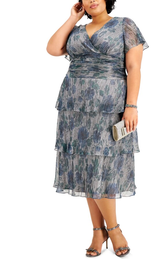 SL Fashions Plus Size Tiered Fit & Flare Dress - ShopStyle