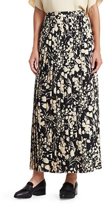 The Row Lawrence Silk Floral Skirt