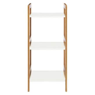 DREW Bamboo and white lacquer 3-shelf bookcase