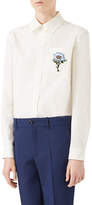 Thumbnail for your product : Gucci Cotton Poplin 70's Button-Front Blouse, White
