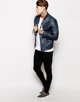 Thumbnail for your product : ASOS Quilted Leather Jacket