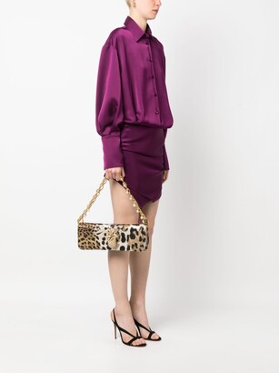 Roberto Cavalli Pochette leopard-print leather tote bag - ShopStyle