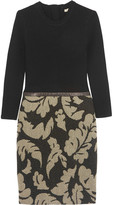 Thumbnail for your product : Burberry Leather-trimmed wool and jacquard dress