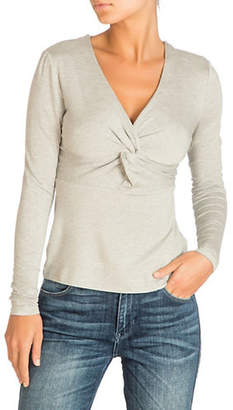 GUESS Clara Striped Knotted V-Neck Top