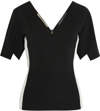 Roland Mouret Palm stretch-crepe and mesh top