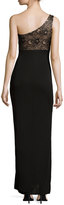 Thumbnail for your product : Laundry by Shelli Segal One-Shoulder Lace Gown, Black