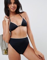 Thumbnail for your product : ASOS DESIGN recycled mix and match blanket stitch high leg high waist bikini bottom