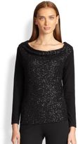 Thumbnail for your product : Donna Karan Sequined Cashmere Top