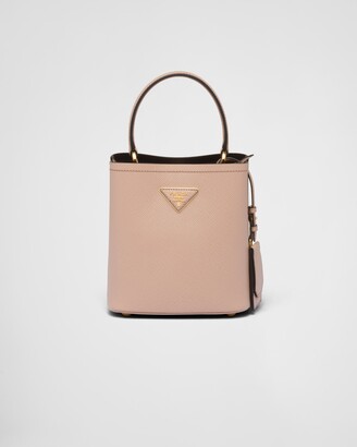 Prada Pink Saffiano Leather Small Embellished Panier Bag at 1stDibs