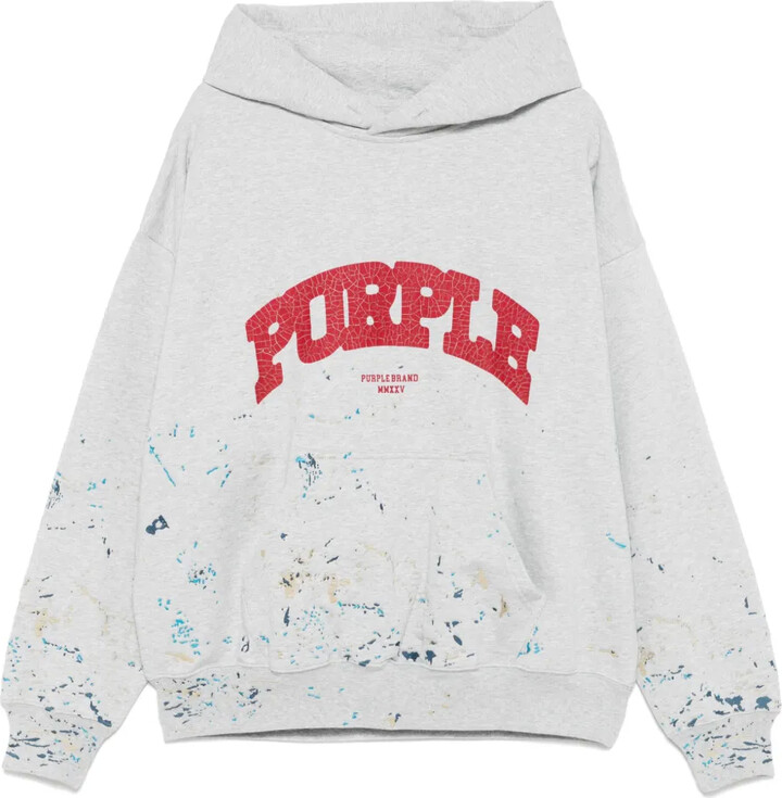 Purple Brand Logo-Print Hoodie