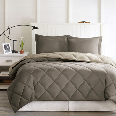 MOHAIDIANSHANG 3M Scotchgard Diamond Quilting Reversible Down Alternative Comforter Set