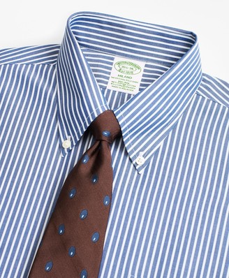 Brooks Brothers Stretch Milano Slim-Fit Dress Shirt, Non-Iron Ground Stripe