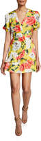 Thumbnail for your product : Parker Minna Floral Puff-Sleeve Mini Cotton Dress