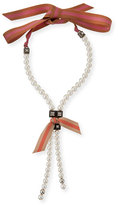 Thumbnail for your product : Lanvin Pearly Ribbon Lariat Necklace