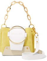 Thumbnail for your product : Yuzefi - Delila Mini Color-block Textured-leather And Suede Shoulder Bag - Yellow