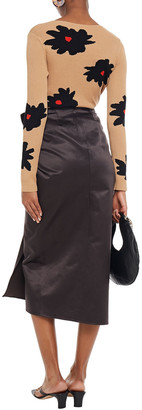 Marni Wrap-effect Cotton And Cupro-blend Satin Midi Skirt