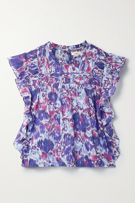 Isabel Marant Étoile - Layona Ruffled Floral-print Cotton-voile Top - Purple
