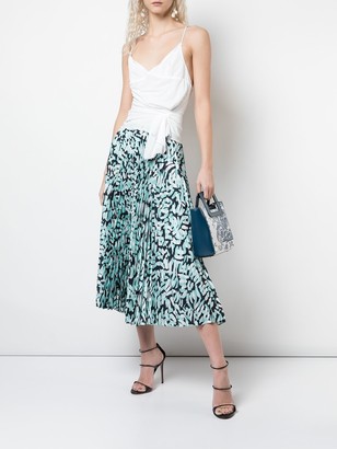 Milly Brushstroke Pleated Midi Skirt